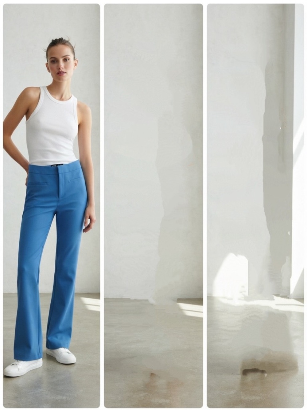 Zara Sky Blue Flared Trousers
